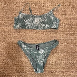 Triangl Swimwear Green and White Bikini Set